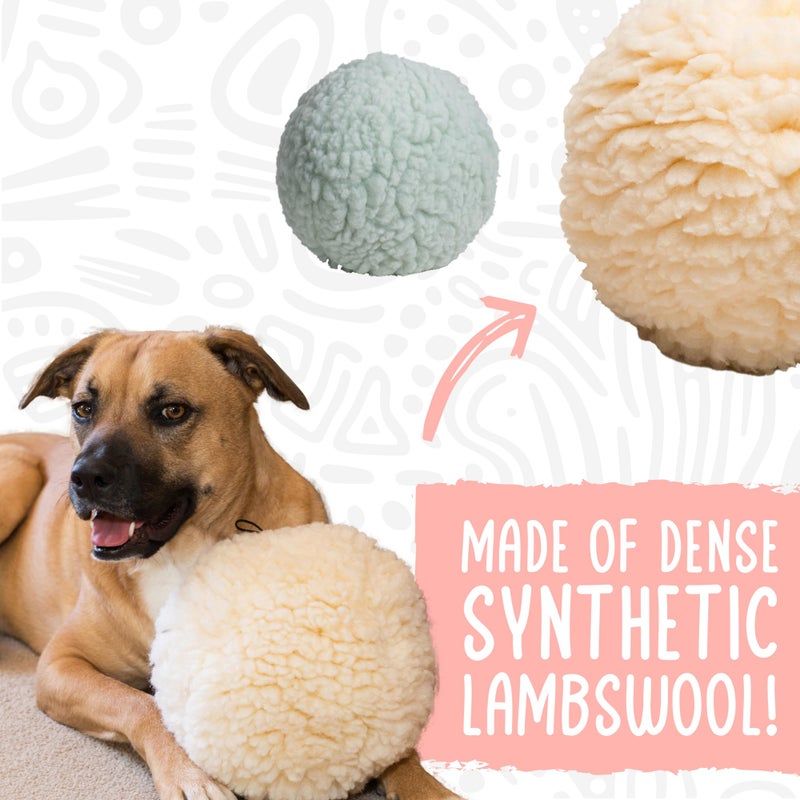 HuggleHounds Plush Ball Dog Toy - Dog Fuzzy Ball Toy, Durable Stuffed Soft Plush for Small and Large Breeds - 4" HuggleFleece, Small - Image 4